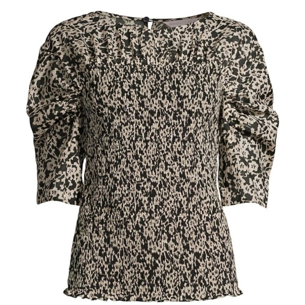 Rebecca taylor osaka smocked blouse womens size XS